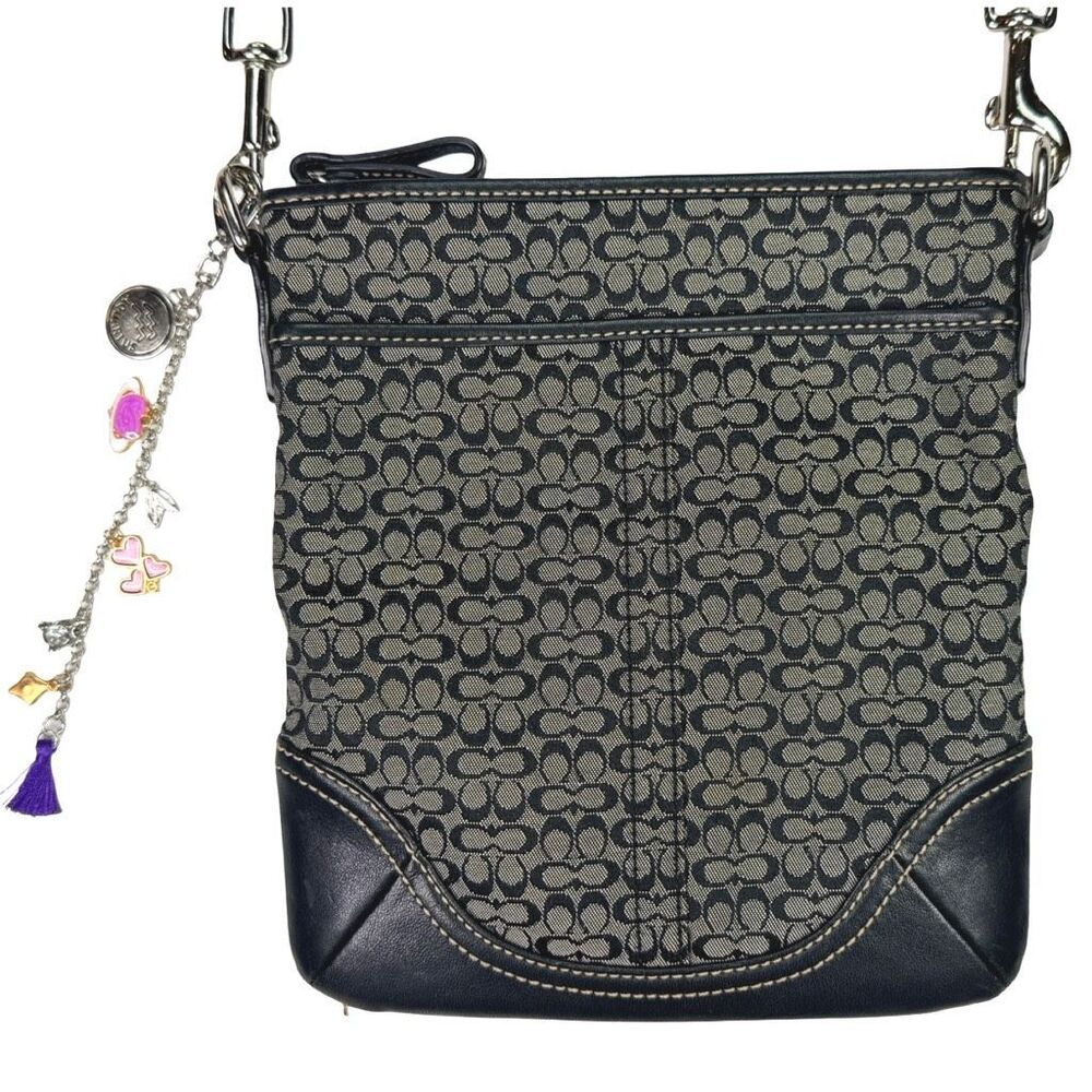 COACH Signature Small Black Crossbody Shoulder Bag - F01584 - Picture 2 of 7